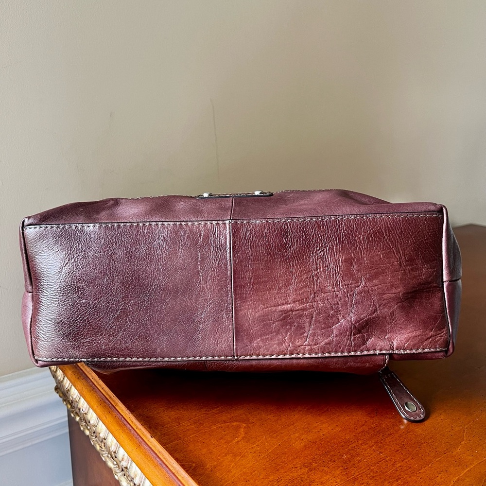 Fossil, Brown-Genuine leather Framed Satchel retro style Doctors Bag. - Picture 14 of 17